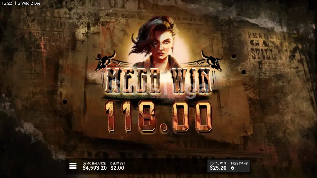 Big Win na 2 Wild 2 Die mostrando o potencial máximo do jogo