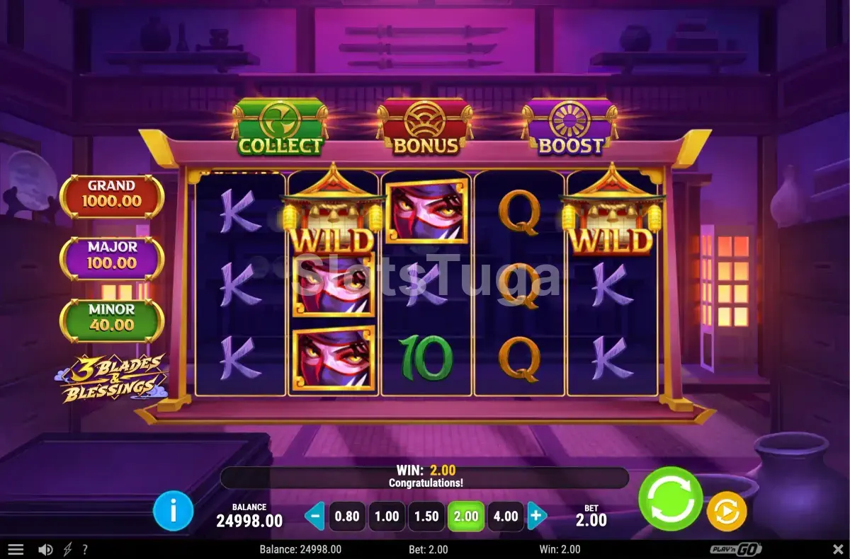 Símbolo wild da slot 3 Blades & Blessings em destaque