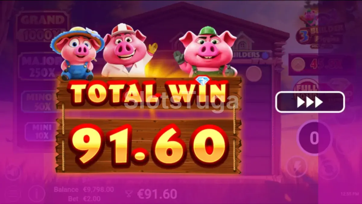 Grande vitória no 3 Builder Piggies com prêmio expressivo na tela