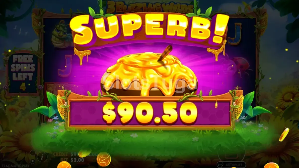 Big win no 3 Buzzing Wilds com wilds acumulados e grande multiplicador na tela