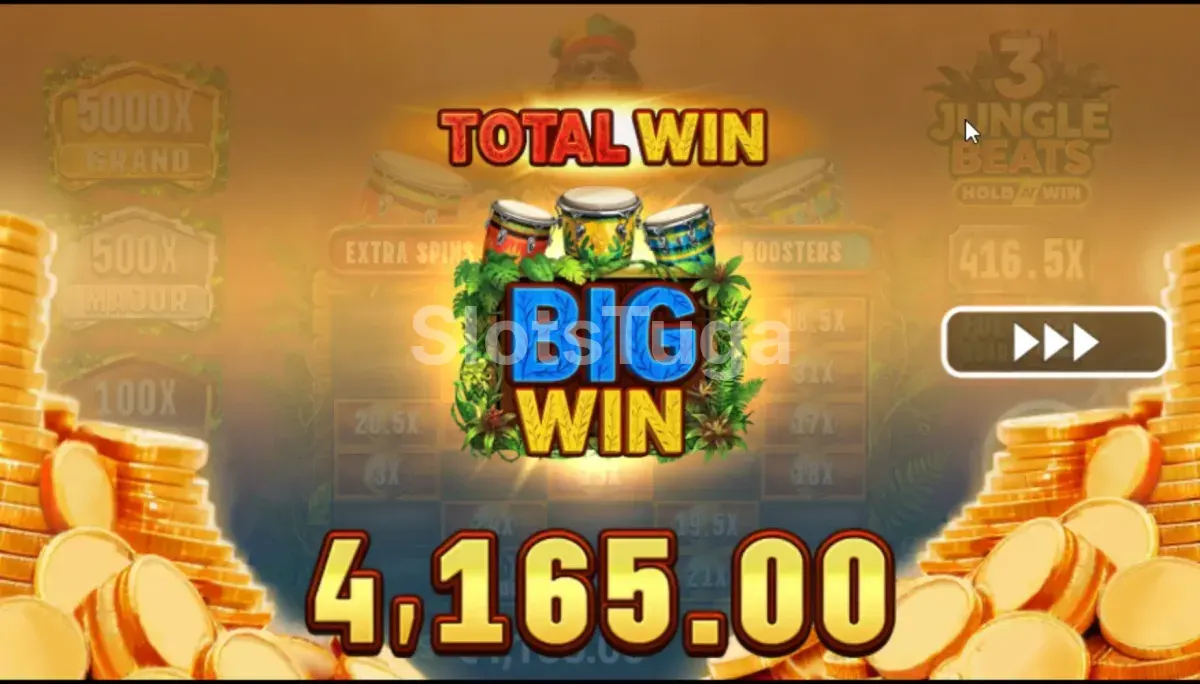 Big win no 3 Jungle Beats com vitória expressiva na tela