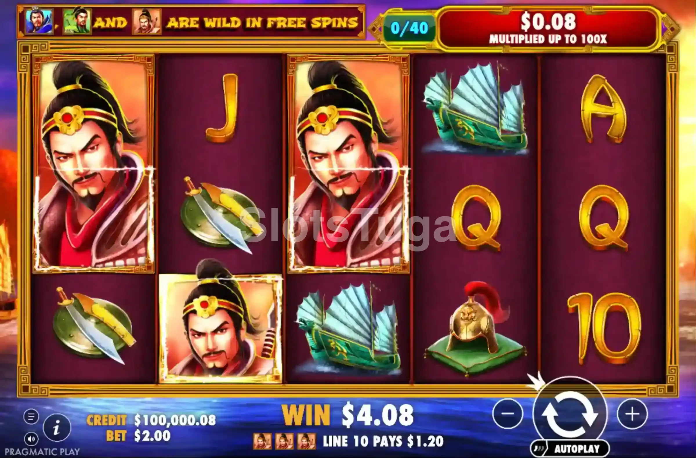 Grande vitória na 3 Kingdoms Battle of Red Cliffs mostrando o potencial de ganhos
