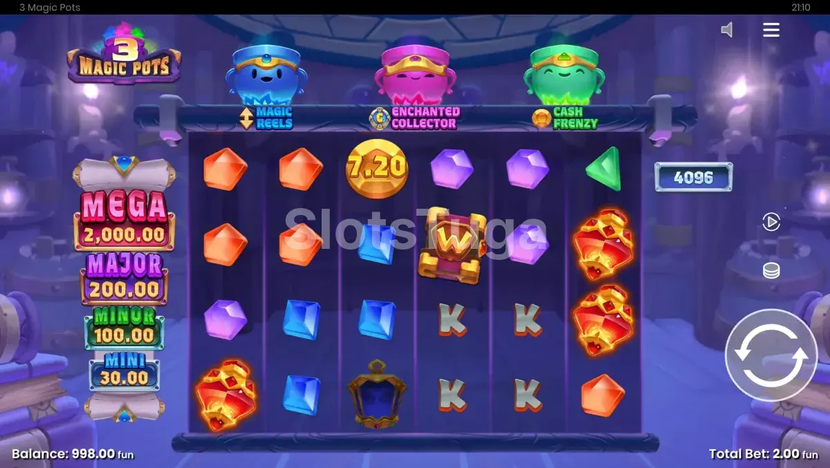 Jogo base da 3 Magic Pots com os 6 rouleaux e caldeirões mágicos