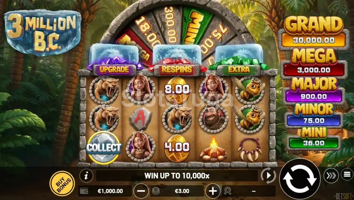 Jogo base da slot 3 Million BC da Betsoft