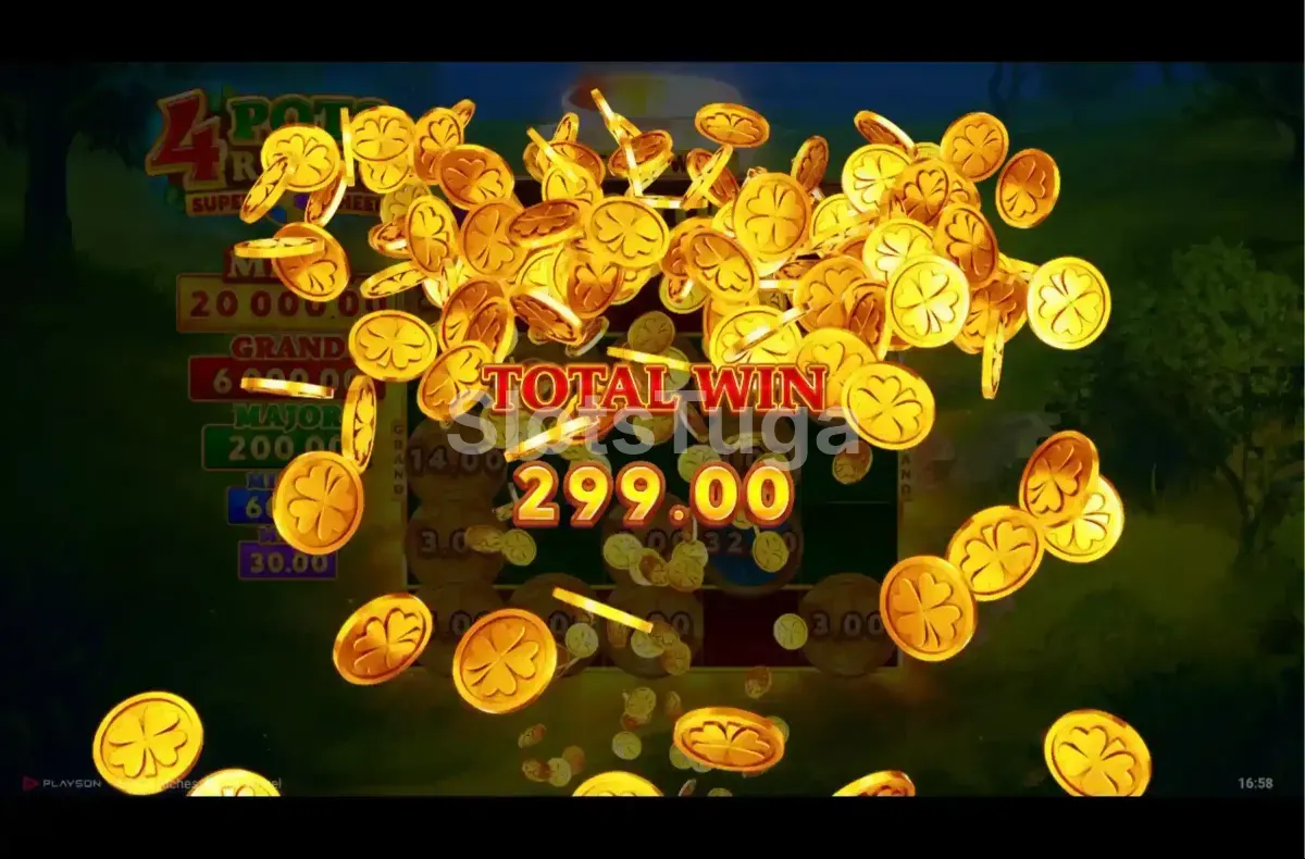 Grande vitória no 4 Pots Riches Super Wheel com jackpot ativado