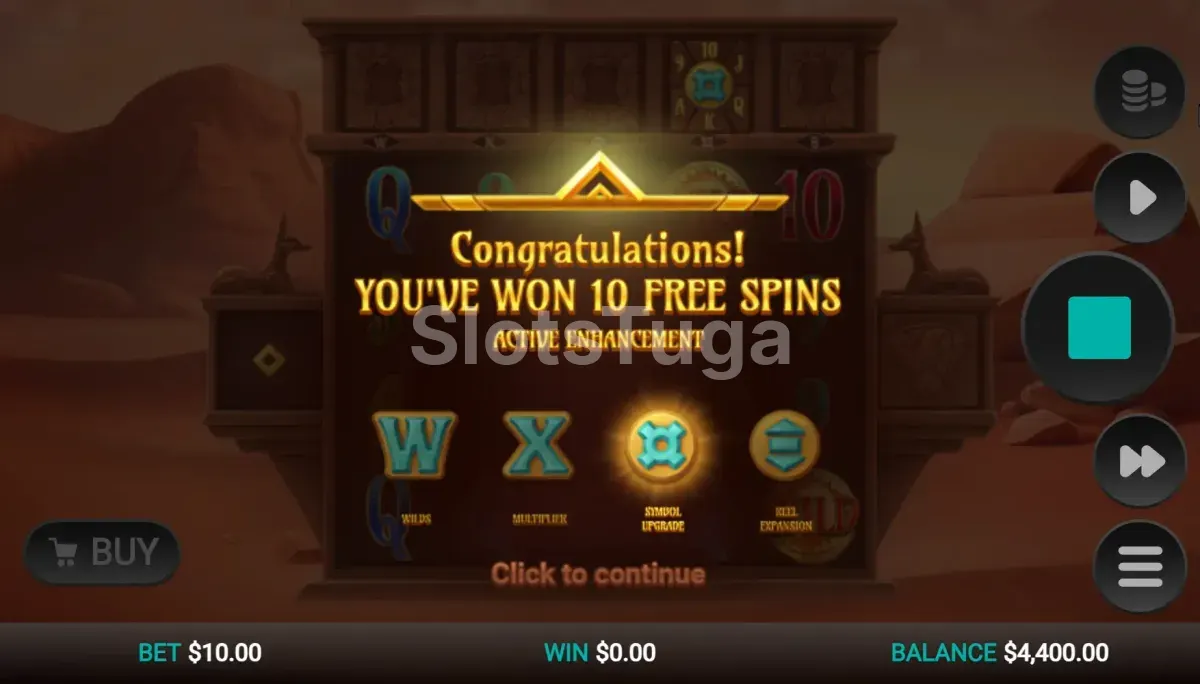 Rodadas grátis da 5 Tombs of Fortune com multiplicadores ativados nas tumbas