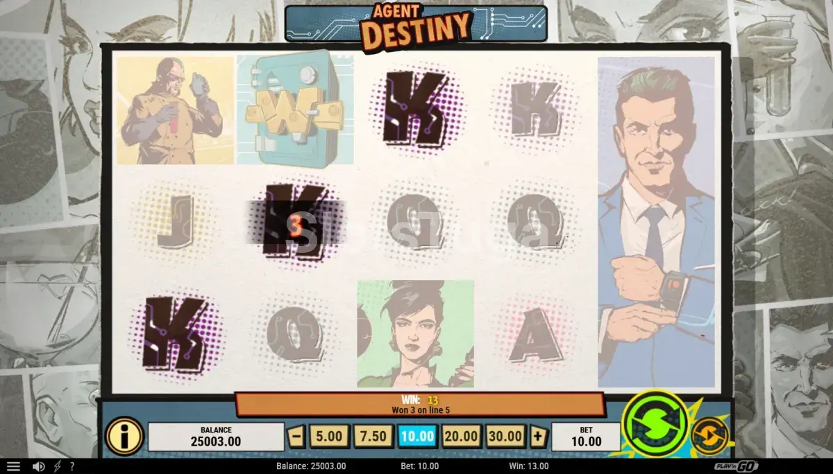 Resultado de rodada em bônus na Agent Destiny com Linked Reels ativado
