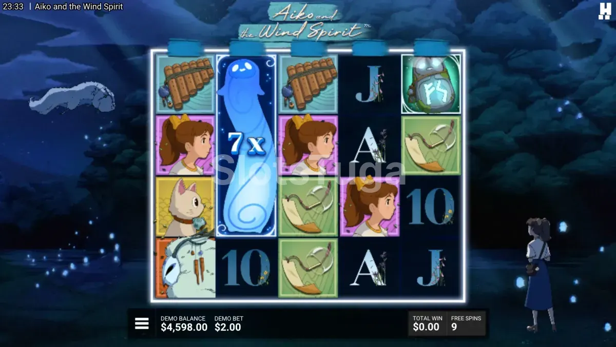 Rodadas grátis Whispering Winds na slot Aiko and the Wind Spirit