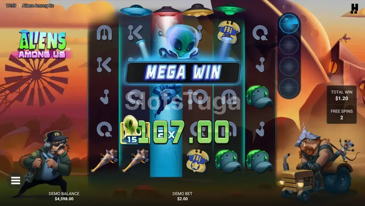 Big win na Aliens Among Us com multiplicadores alienígenas combinados