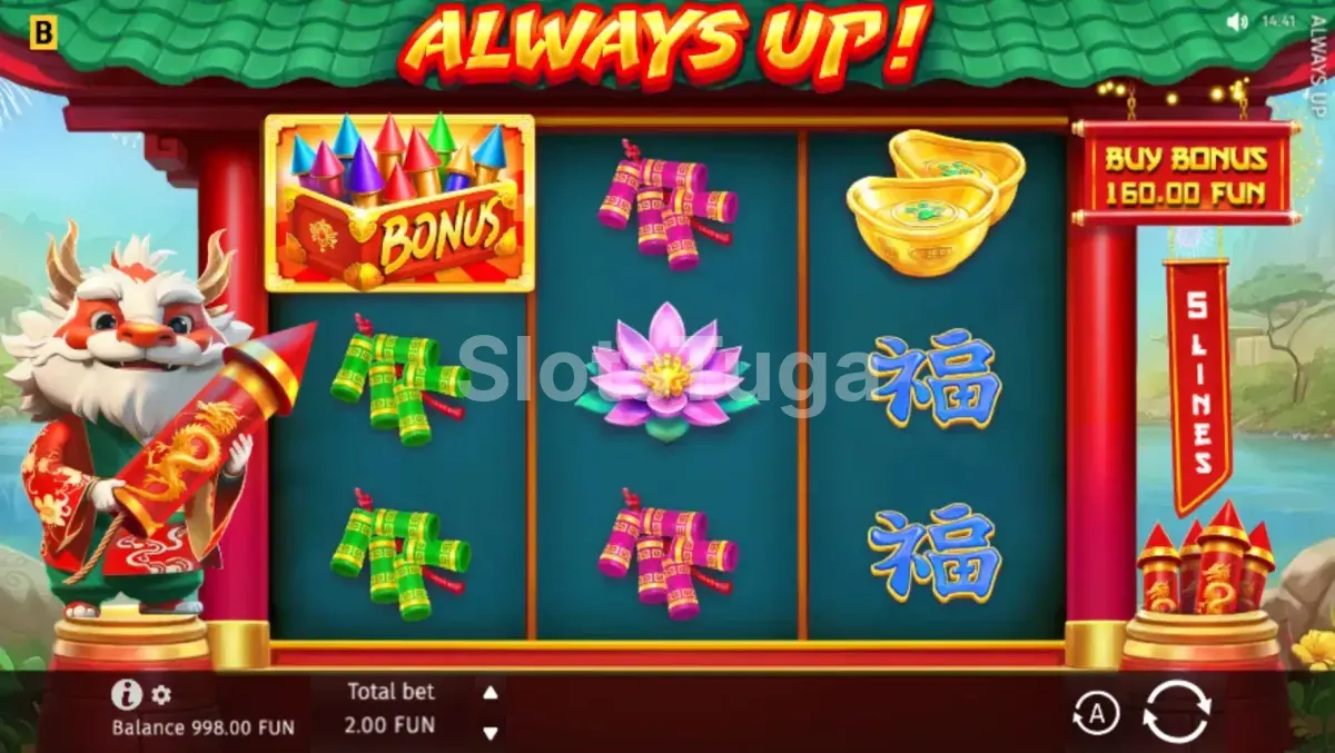 Jogo base da slot Always Up! com tema de Ano Novo Chinês