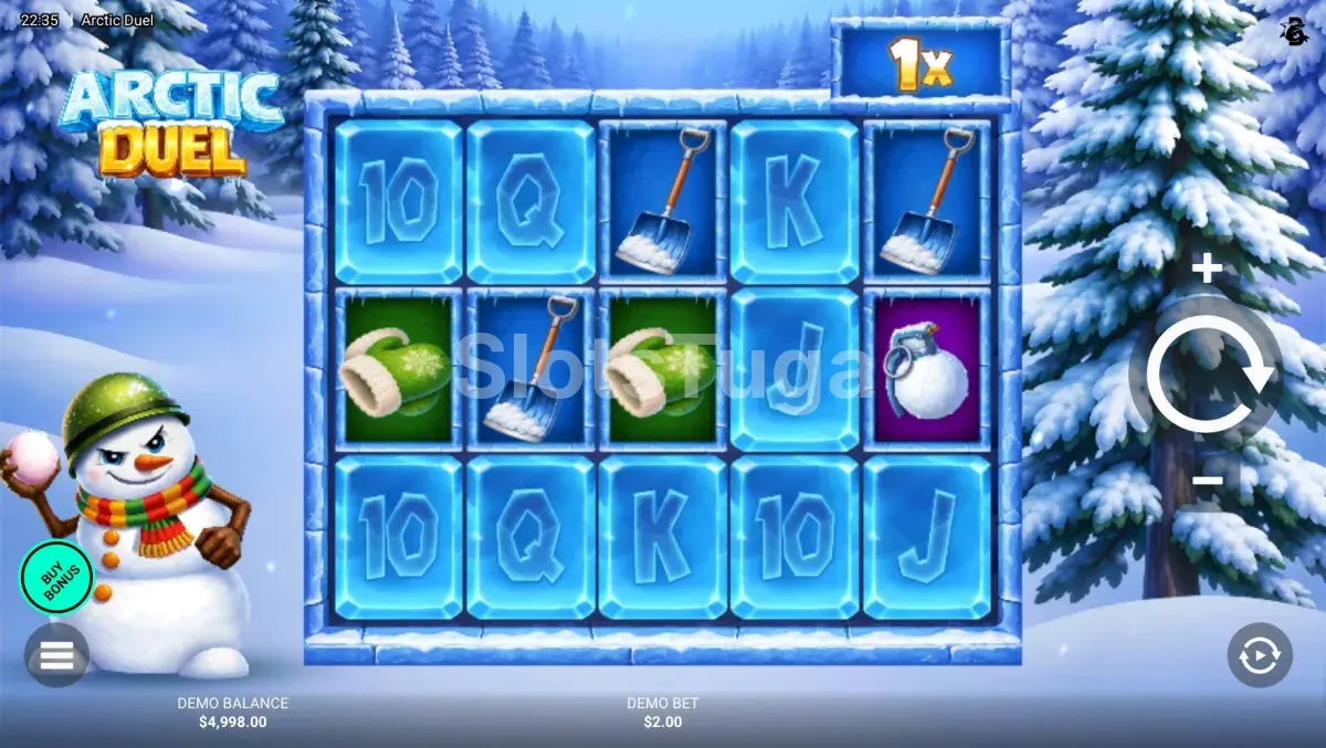 Grelha do jogo base em Arctic Duel