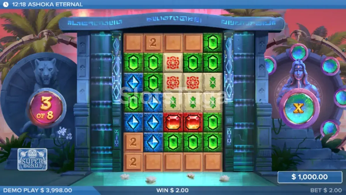 Free Spins do Ashoka Eternal com multiplicadores ativos