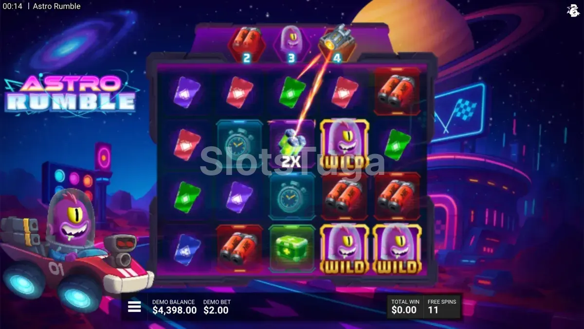 Rodadas gratuitas ativadas na Astro Rumble da Hacksaw Gaming