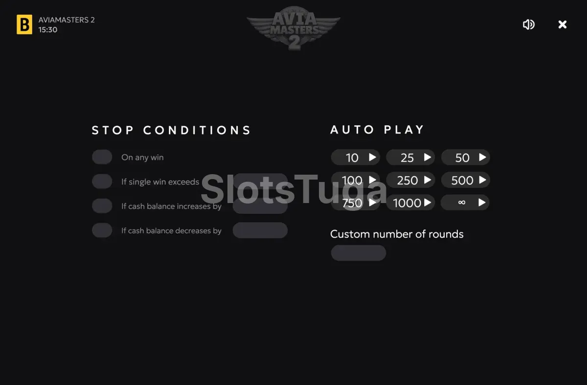Configuração de rodadas automáticas em Aviamasters 2