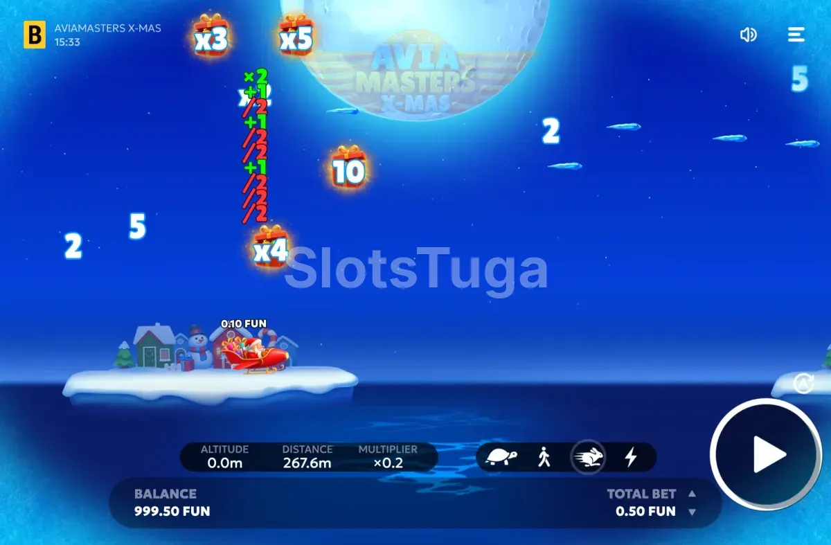 Momento da aterragem do avião em Aviamasters Xmas