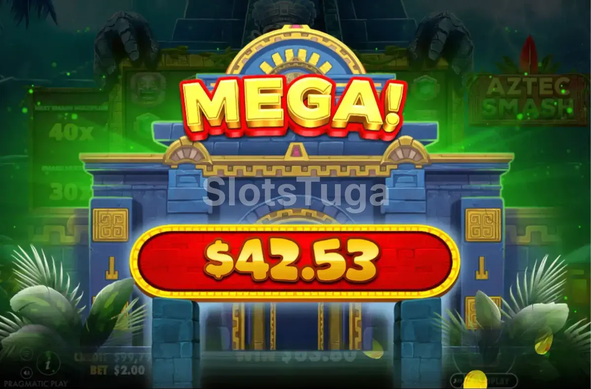 Grande vitória na Aztec Smash com multiplicador elevado em ação