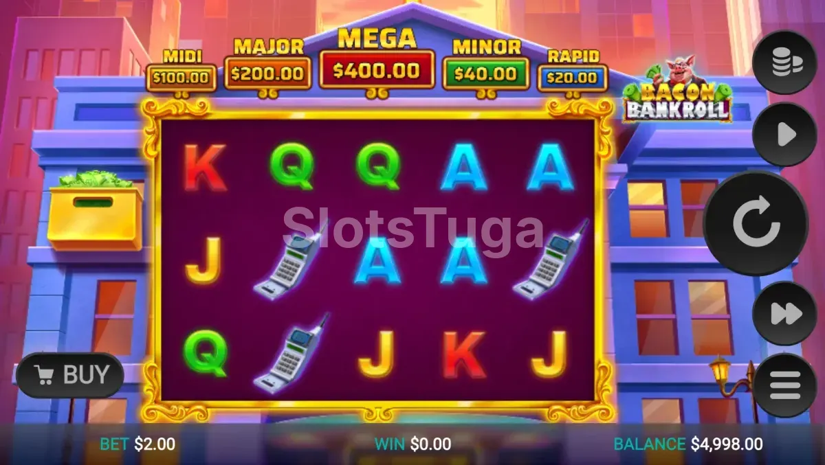 Jogo base da slot Bacon Bankroll