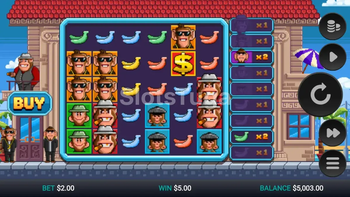 Tela principal do jogo Banana Town com visual 8-bit