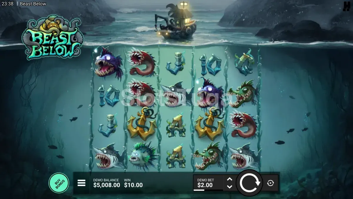 Jogo base do Beast Below com os rouleaux e símbolos marinhos