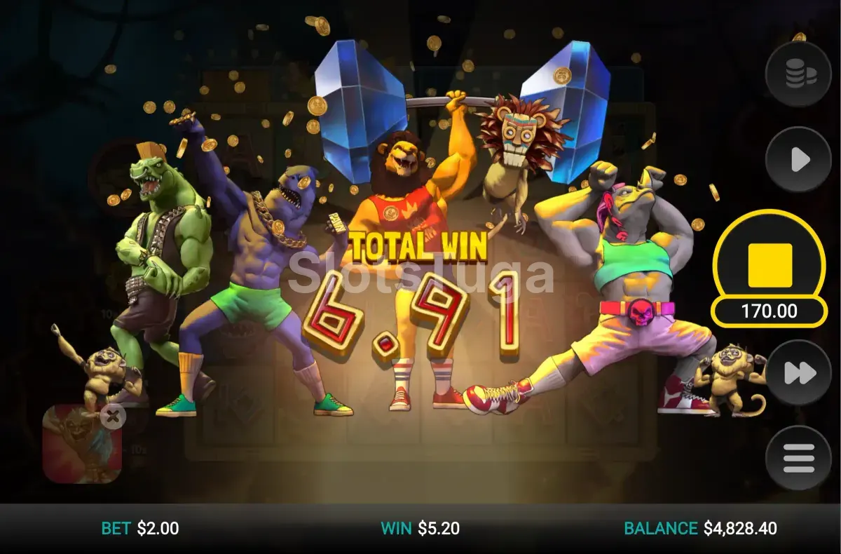 Tela de grande vitória na Beast Gains com o valor do prêmio em destaque