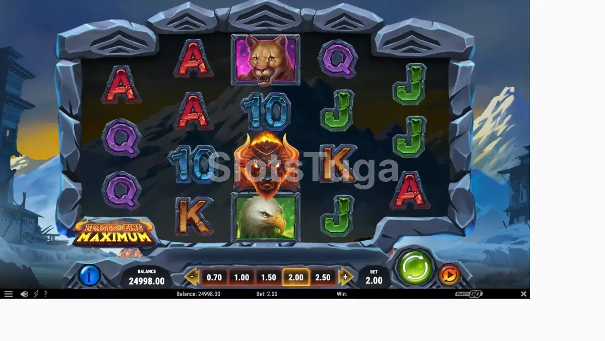 Jogo base da Beasts of Fire Maximum com criaturas de fogo em ação