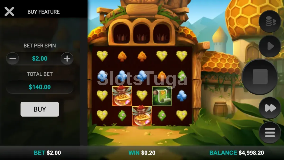 Tela de compra de bônus na Beellionaires Dream Drop da Relax Gaming