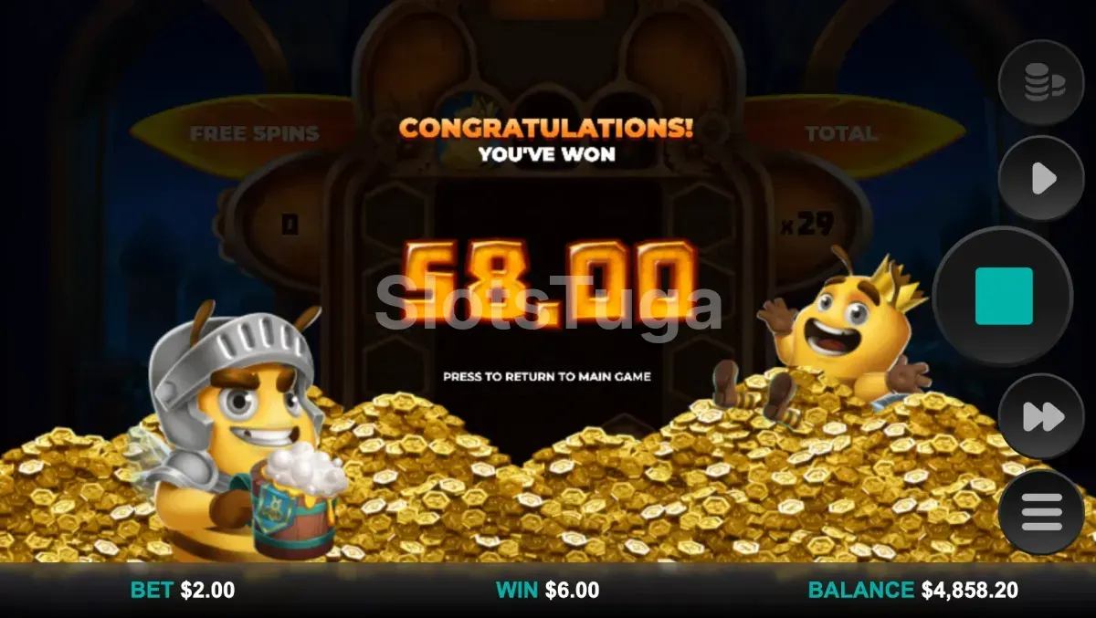 Grande vitória na Beellionaires Dream Drop mostrando multiplicadores altos