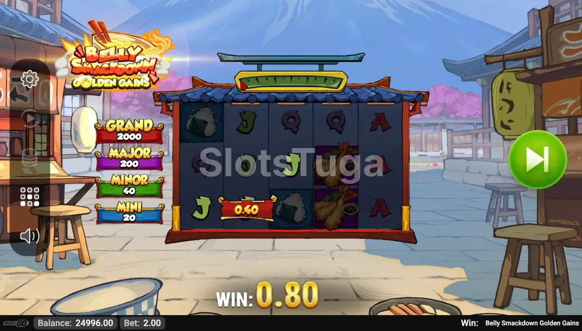 Segunda vista do jogo base de Belly Smackdown Golden Gains