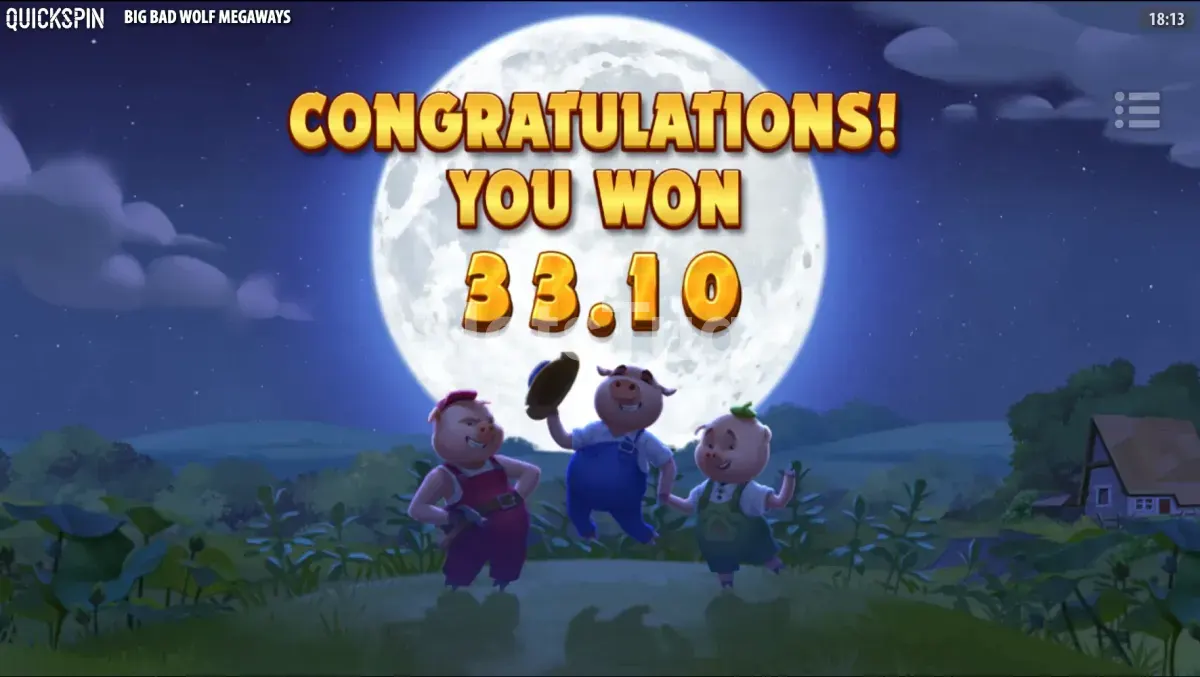 Grande vitória no Big Bad Wolf Megaways com multiplicador elevado