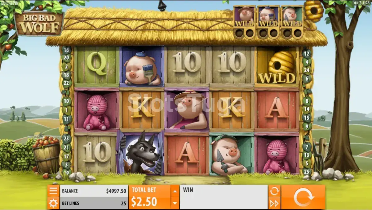 Jogo base da slot Big Bad Wolf da Quickspin