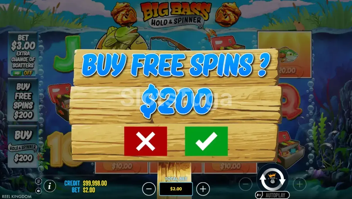 Opção de compra de bônus no Big Bass Bonanza Hold & Spinner