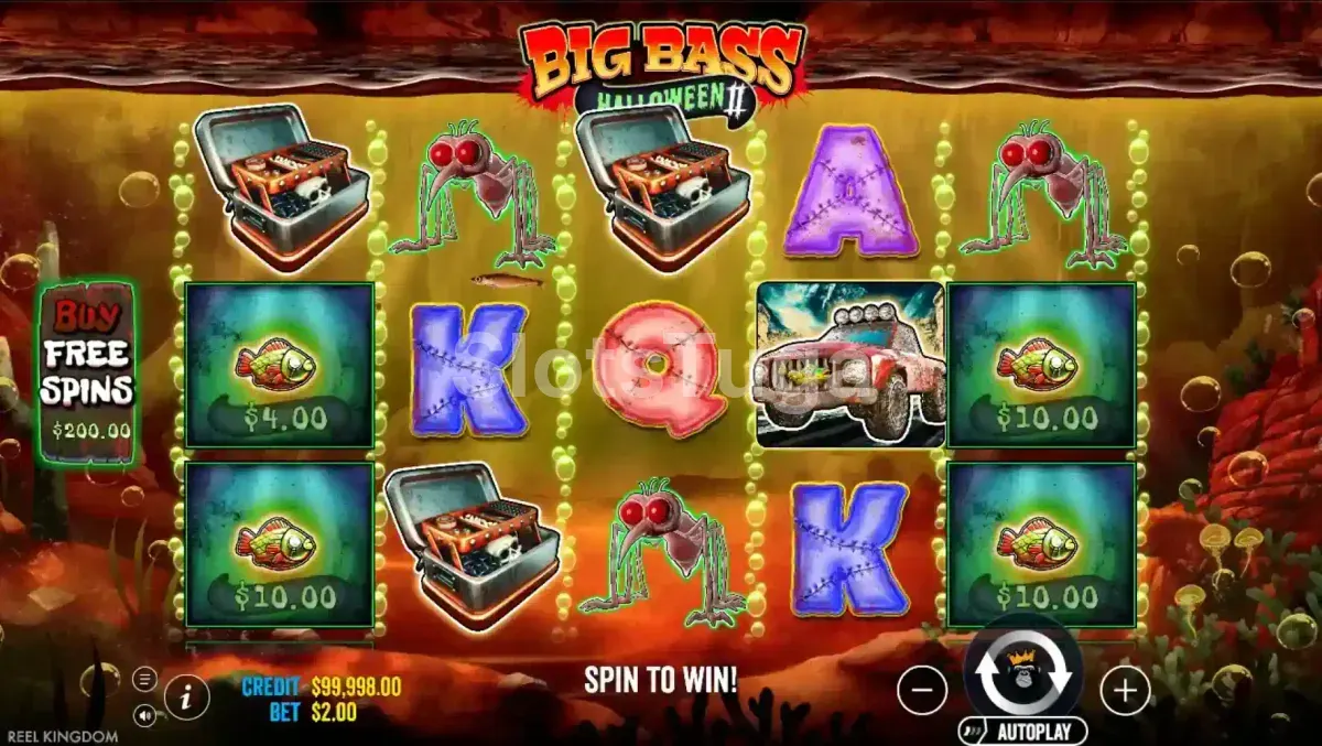 Jogo base do Big Bass Halloween 2 com tema de terror e pesca