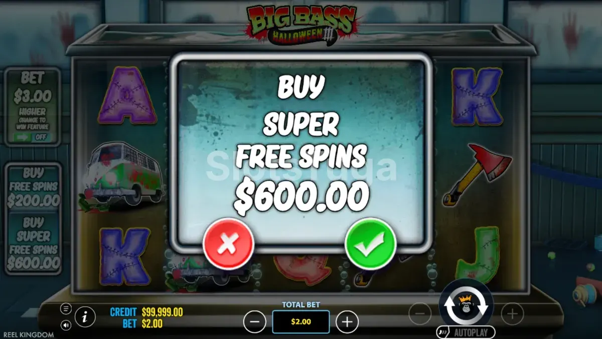 Opções de compra de bônus no Big Bass Halloween 3