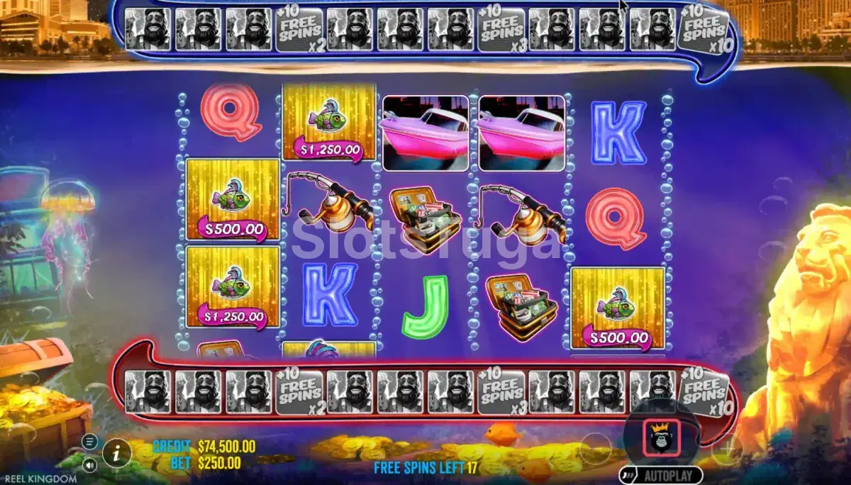 Ronda de giros grátis em Big Bass Vegas 1000