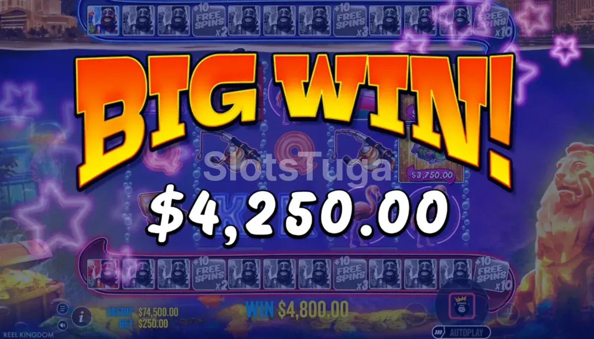 Rodada de ganho elevado em Big Bass Vegas 1000