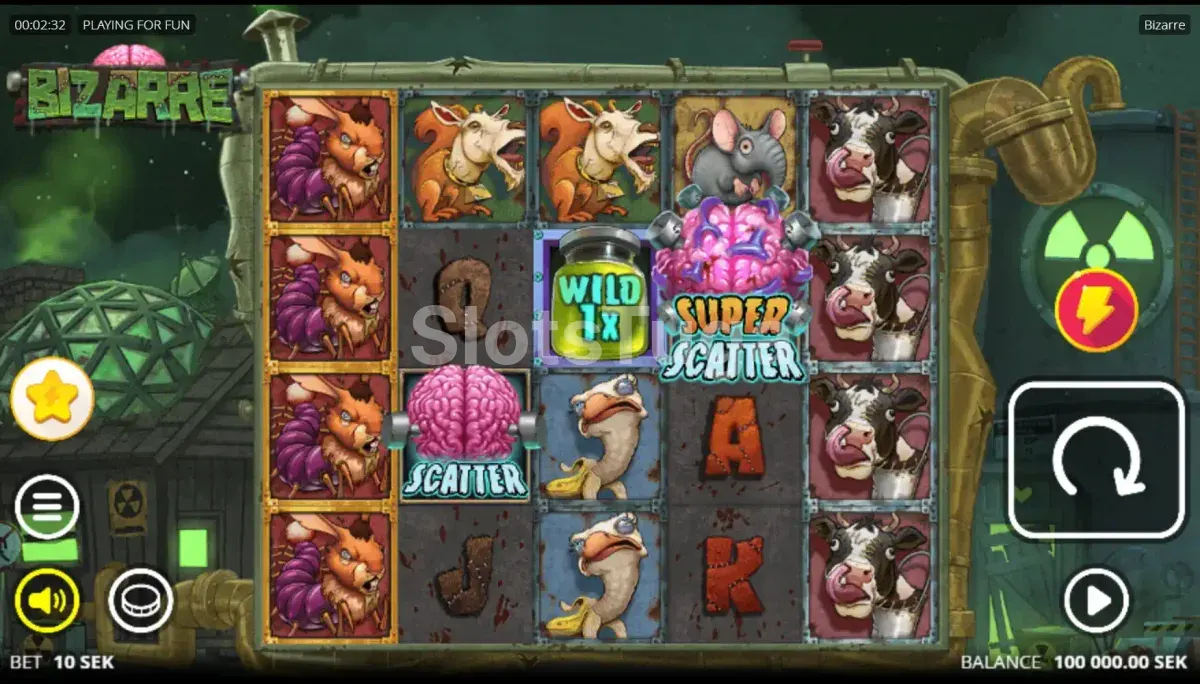 Jogo base da slot Bizarre da Nolimit City