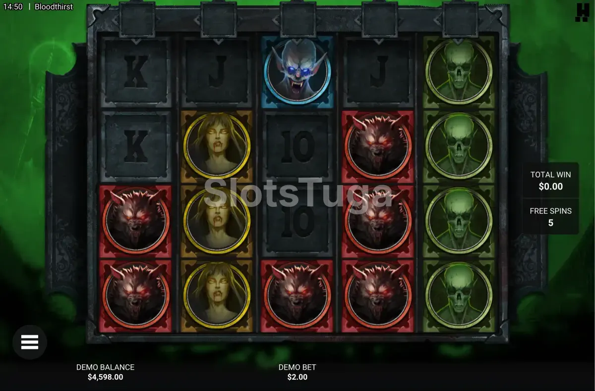Free spins Immortals da Bloodthirst em ação