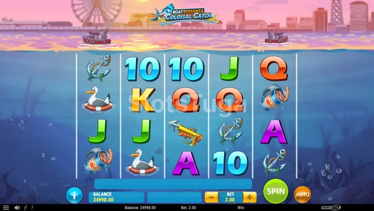 Segunda tela do jogo base da slot Boat Bonanza Colossal Catch