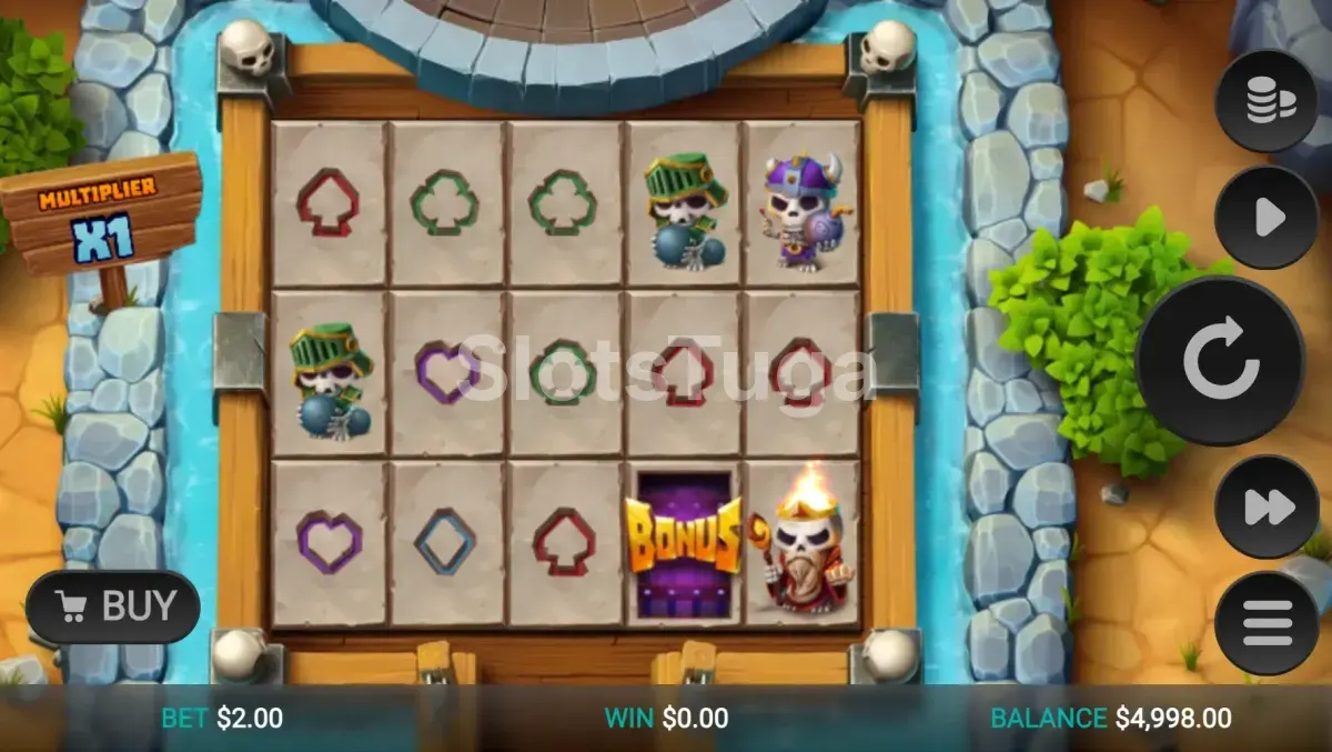 Jogo base da slot Bone Raiders