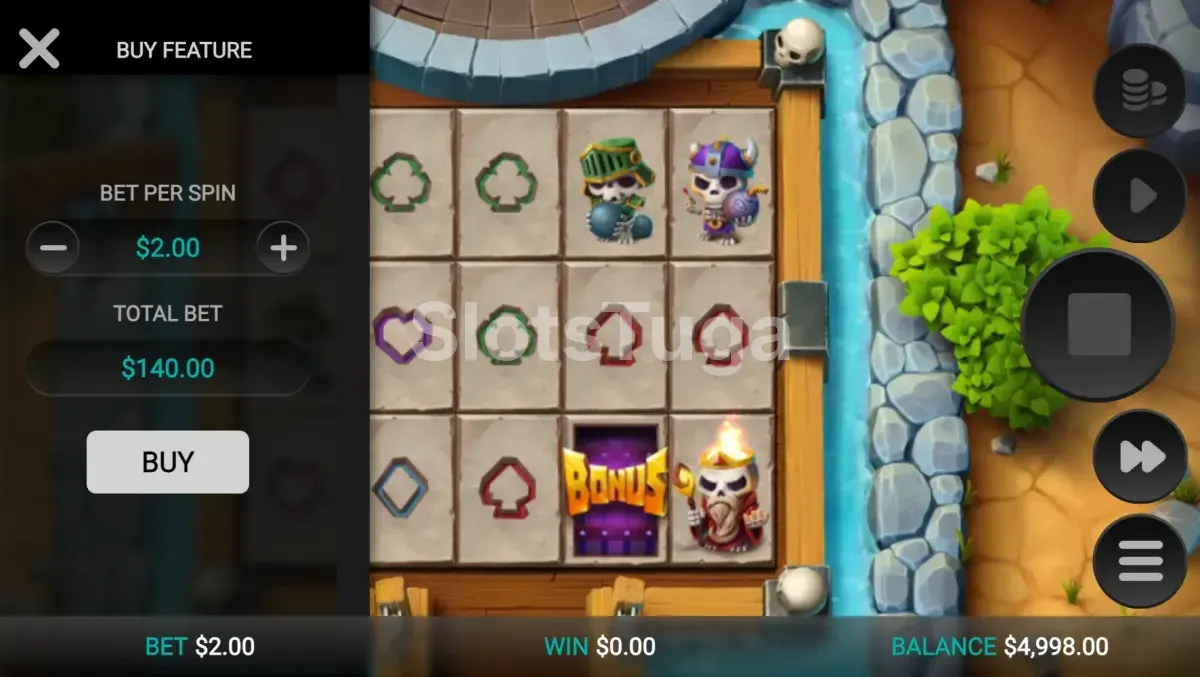 Tela de compra de bônus da Bone Raiders