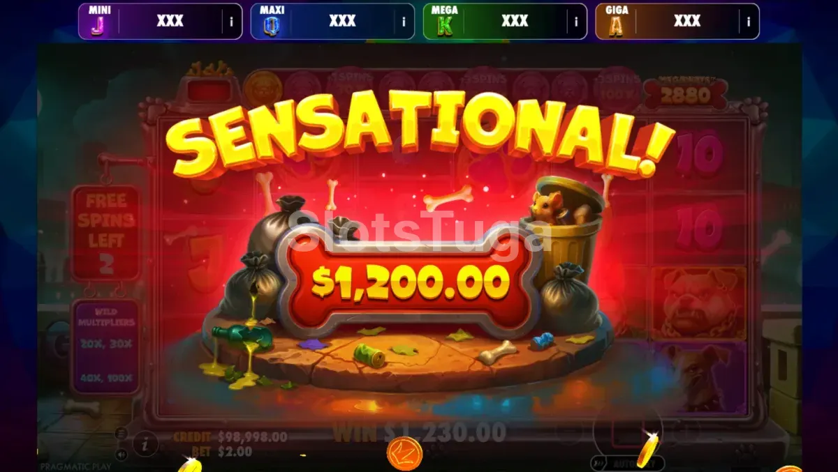 Prémio grande apresentado em Bone Rush Megaways Oranje Jackpot