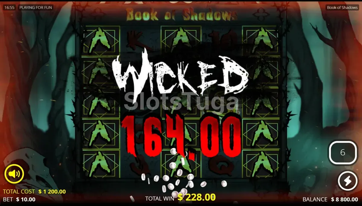 Grande vitória no Book of Shadows com multiplicadores e ganho expressivo na tela