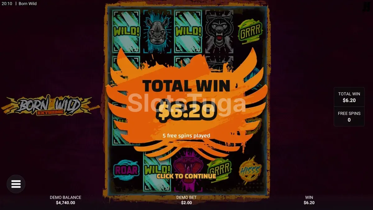 Grande vitória na slot Born Wild da Hacksaw Gaming