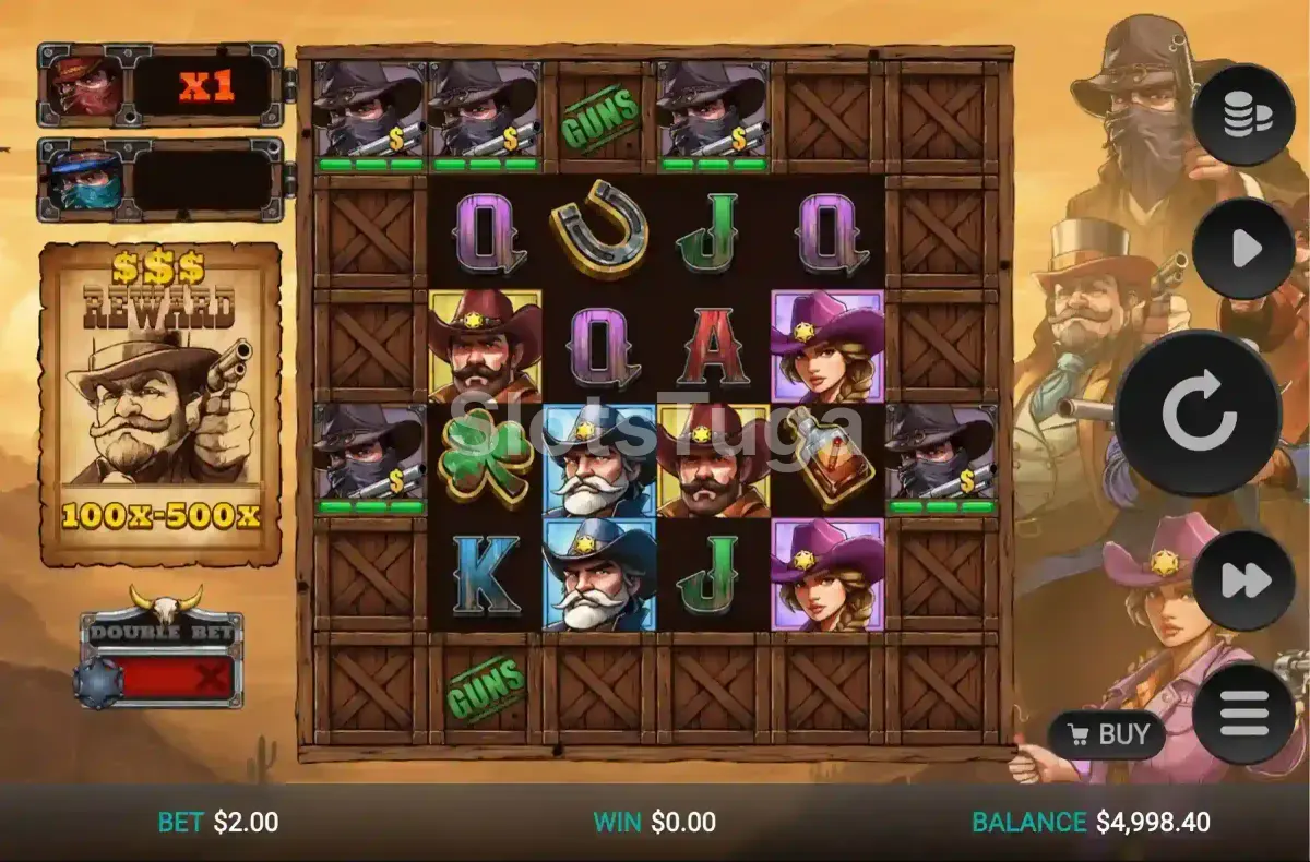 Jogo base do Bounty County - slot da Relax Gaming