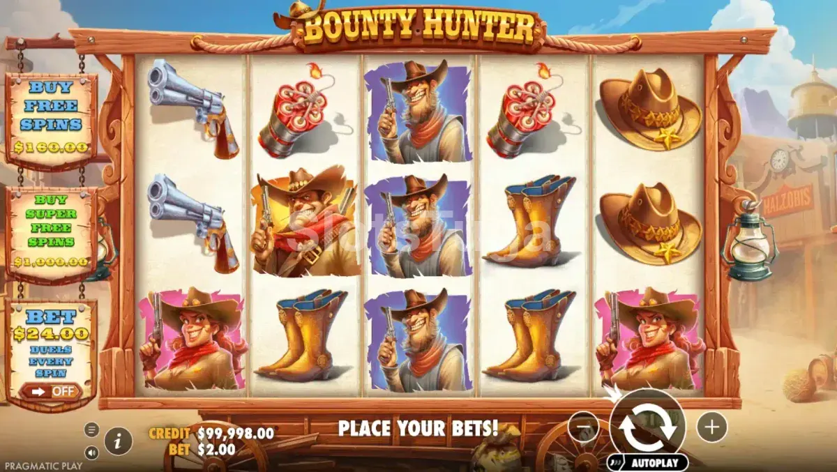 Jogo base do Bounty Hunter - slot da Pragmatic Play