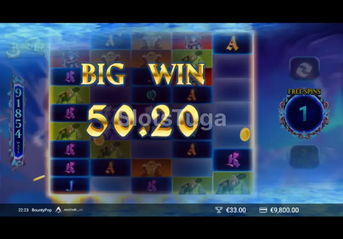 Grande vitória na BountyPop com multiplicador alto na tela