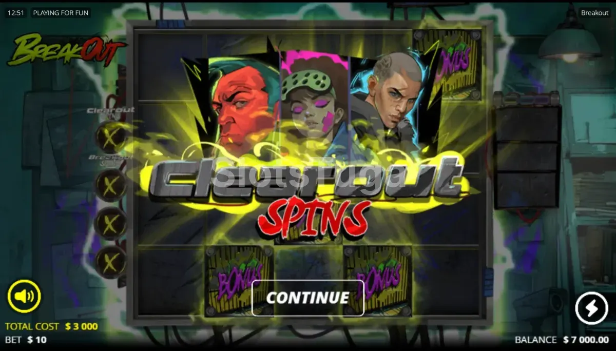 Rodadas grátis ativadas na slot Breakout da Nolimit City