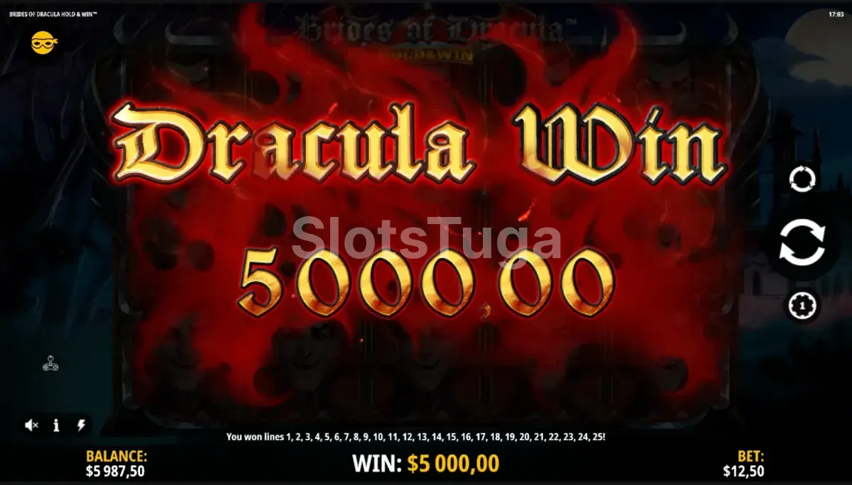 Big win no Brides of Dracula Hold & Win com o contador de prêmio no máximo