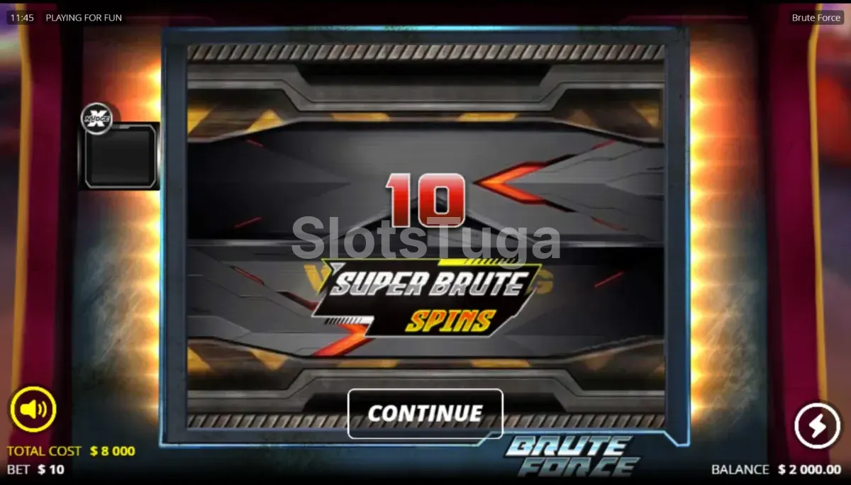 Modo de rodadas grátis da slot Brute Force