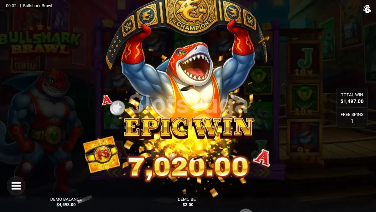 Grande vitória na Bullshark Brawl com multiplicadores empilhados